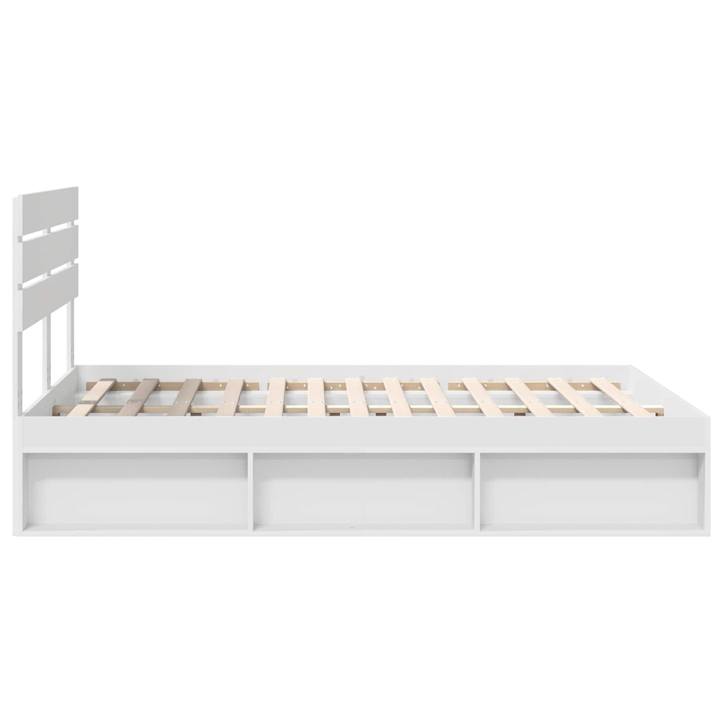 Bed Frame with Headboard White 150 x 200 cm Solid Pine Wood