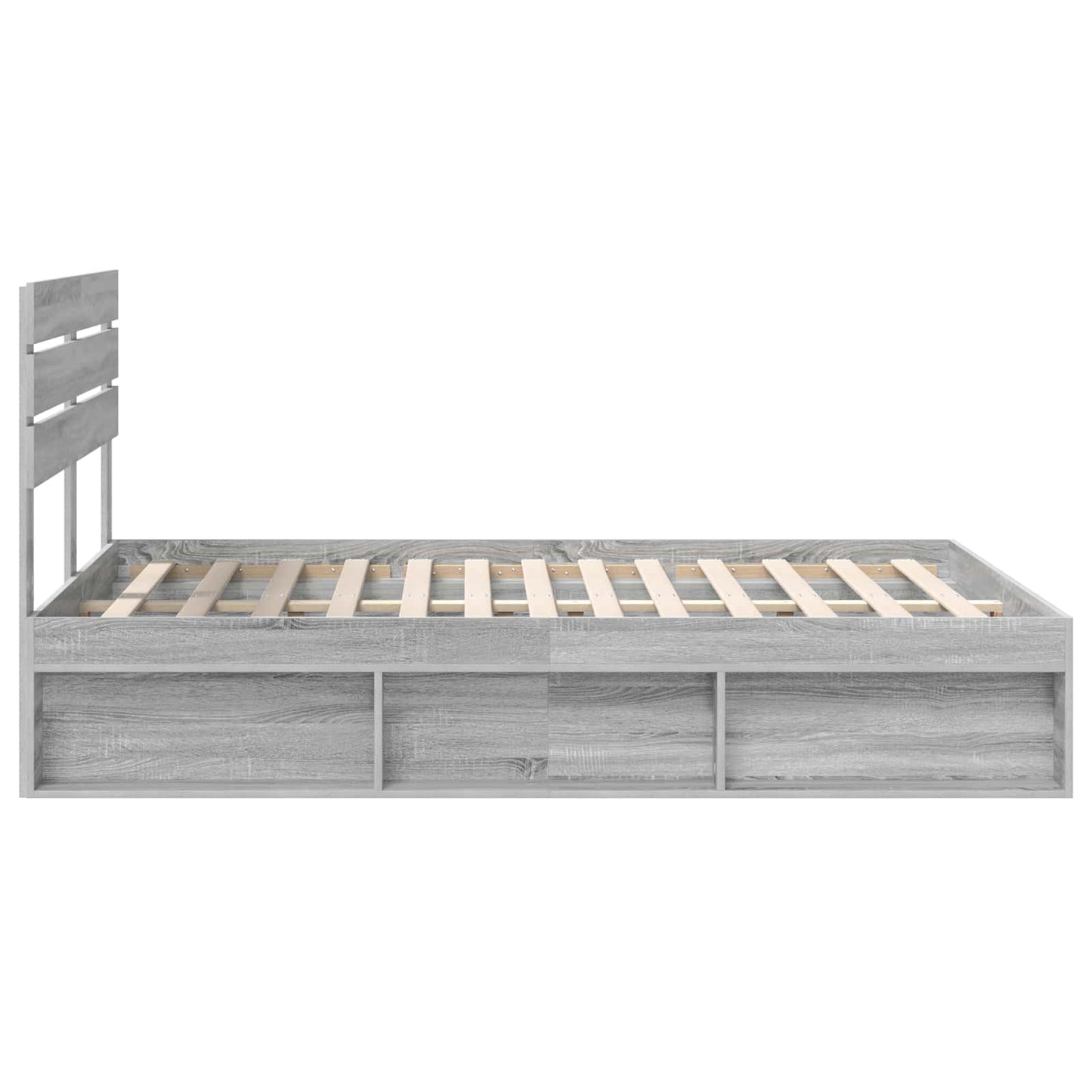 Bed Frame Grey Sonoma 150 x 200 cm Solid Pine Wood
