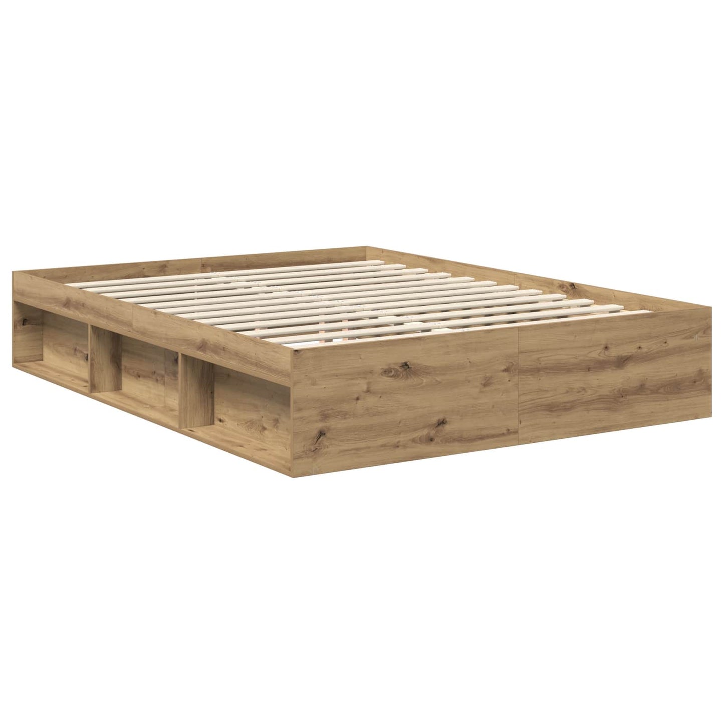Bed Frame Artisian Oak 150 x 200 cm Solid Pine Wood