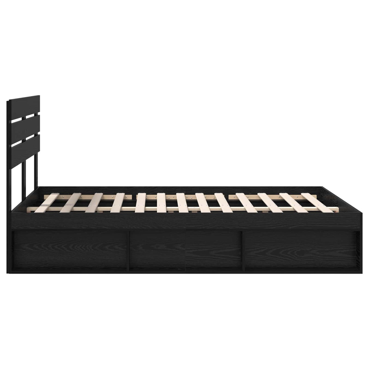 Bed Frame with Headboard Black 140 x 200 cm Solid Pine Wood