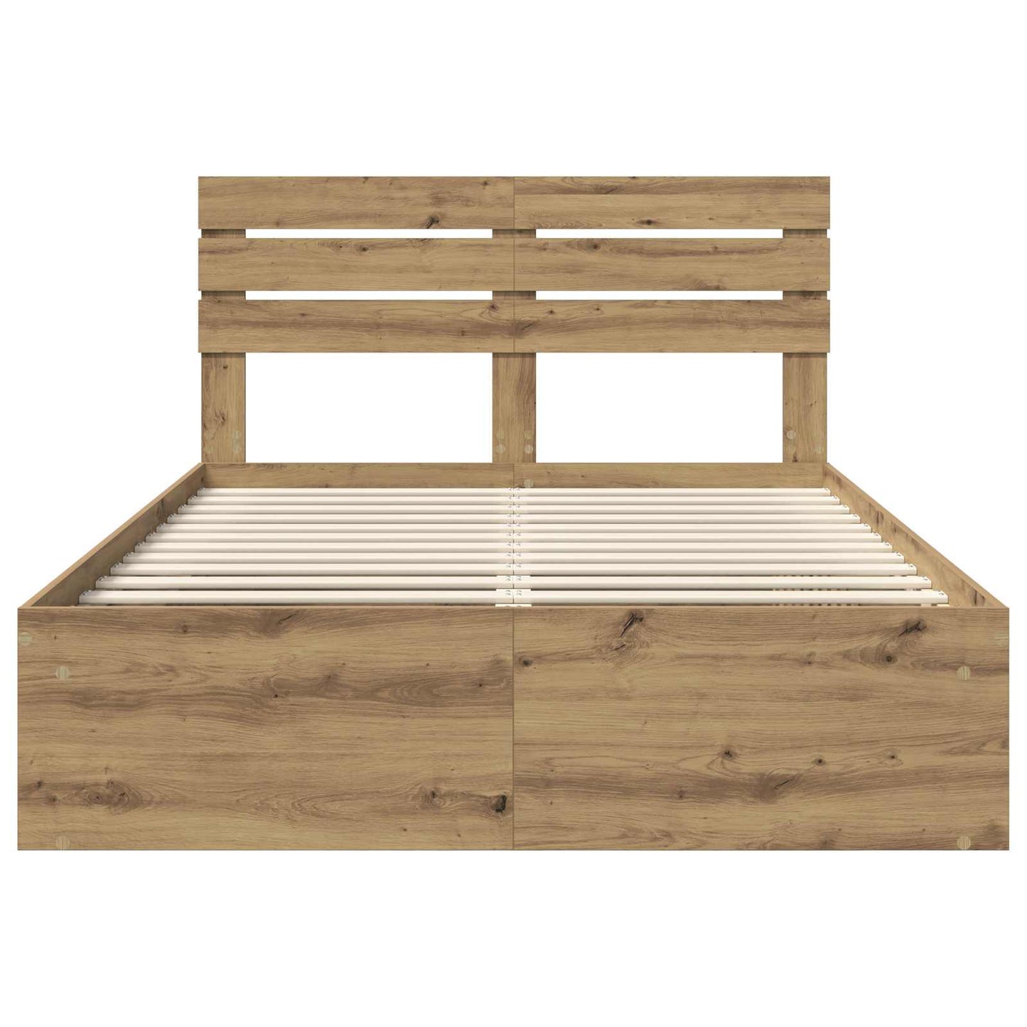 Bed Frame Artisian Oak 140 x 200 cm Solid Pine Wood