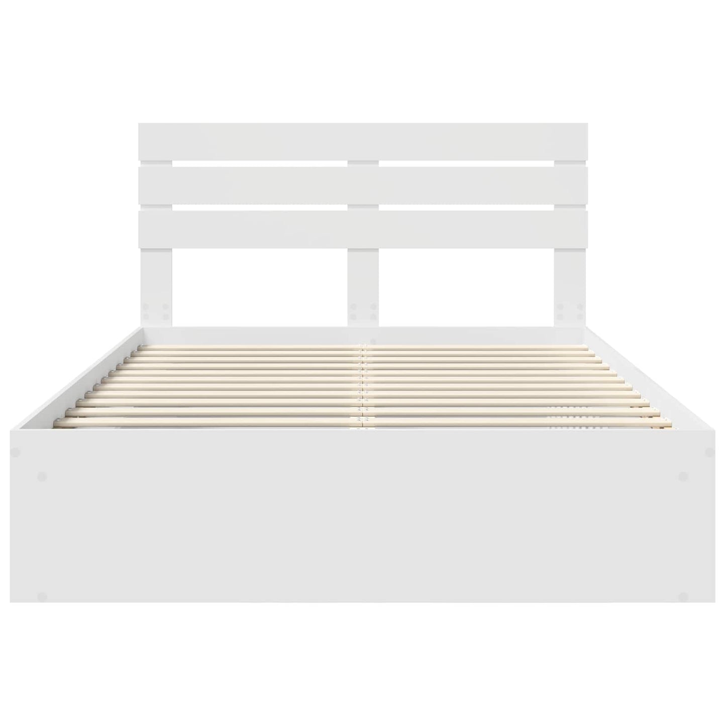 Bed Frame with Headboard White 140 x 190 cm Solid Pine Wood