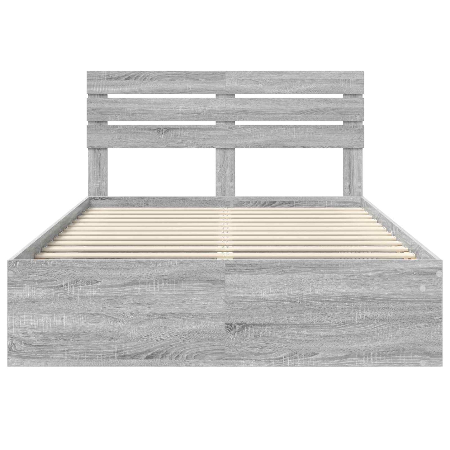 Bed Frame Grey Sonoma 140 x 190 cm Solid Pine Wood