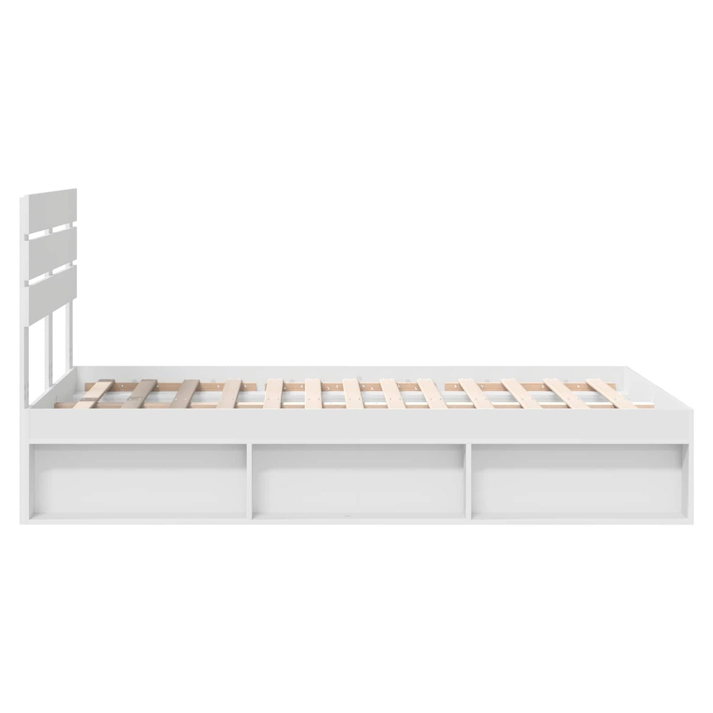 Bed Frame with Headboard White 135 x 190 cm Solid Pine Wood