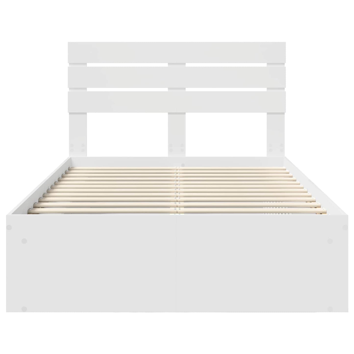 Bed Frame with Headboard White 120 x 200 cm Solid Pine Wood