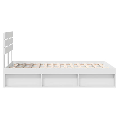 Bed Frame with Headboard White 120 x 200 cm Solid Pine Wood