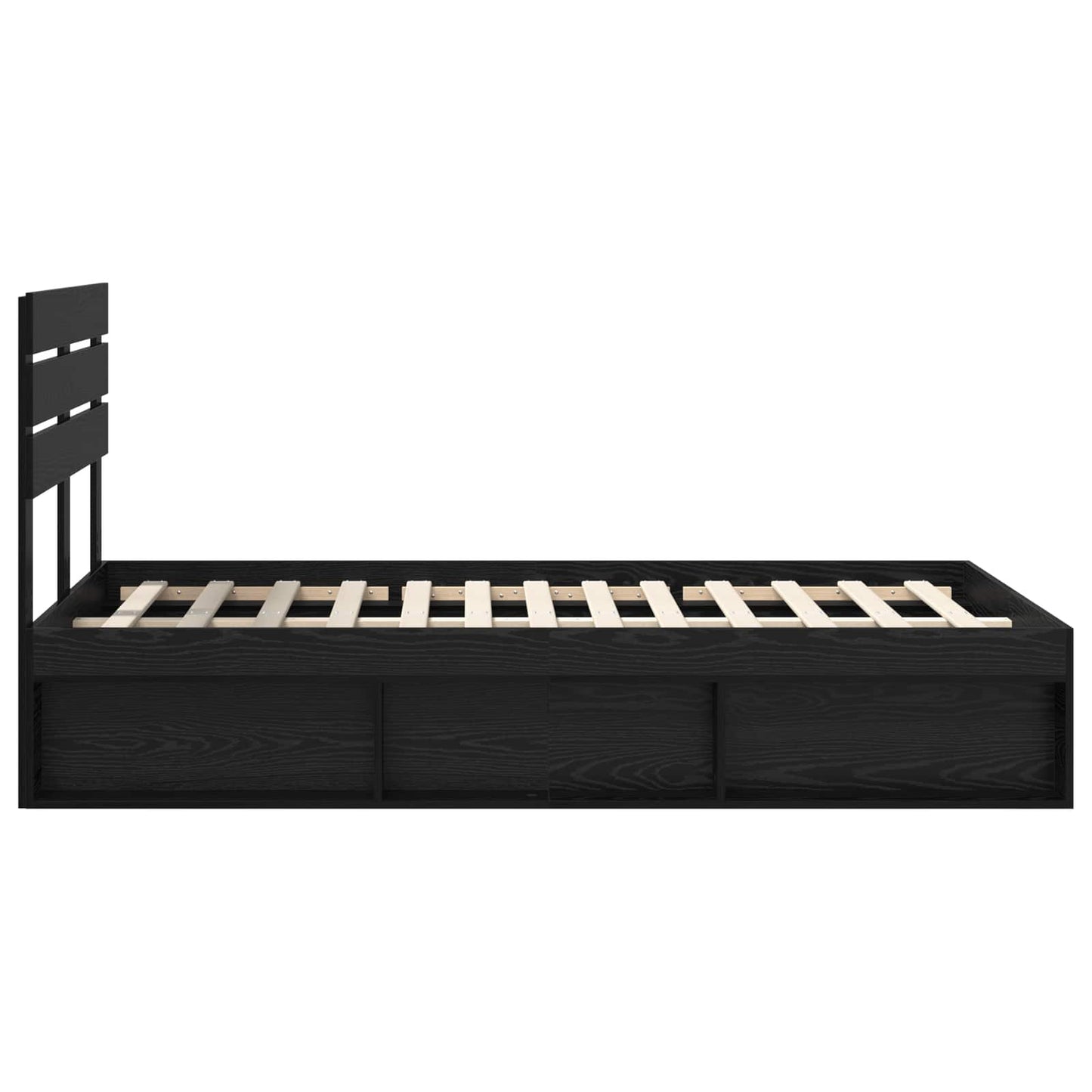 Bed Frame with Headboard Black 120 x 200 cm Solid Pine Wood