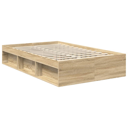 Bed Frame with Headboard Sonoma 120 x 200 cm Solid Pine Wood