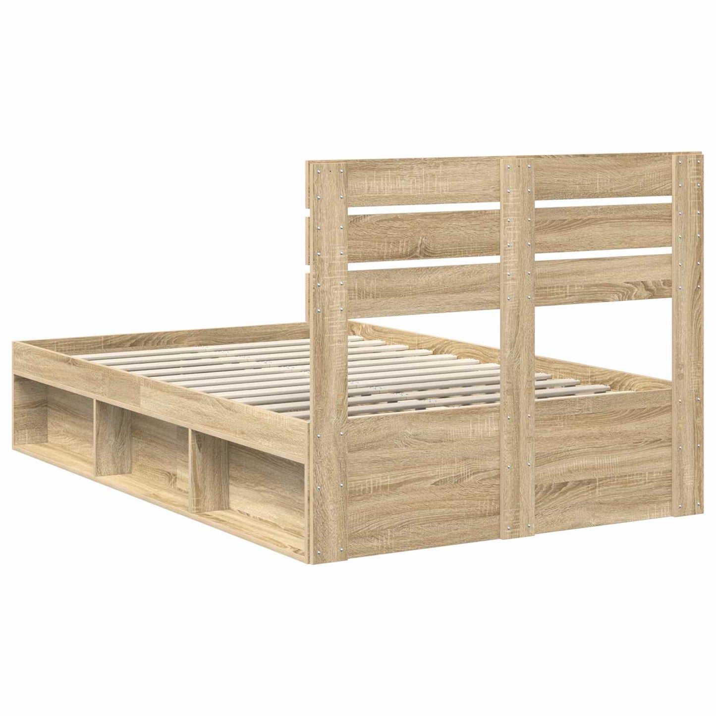 Bed Frame with Headboard Sonoma 120 x 200 cm Solid Pine Wood