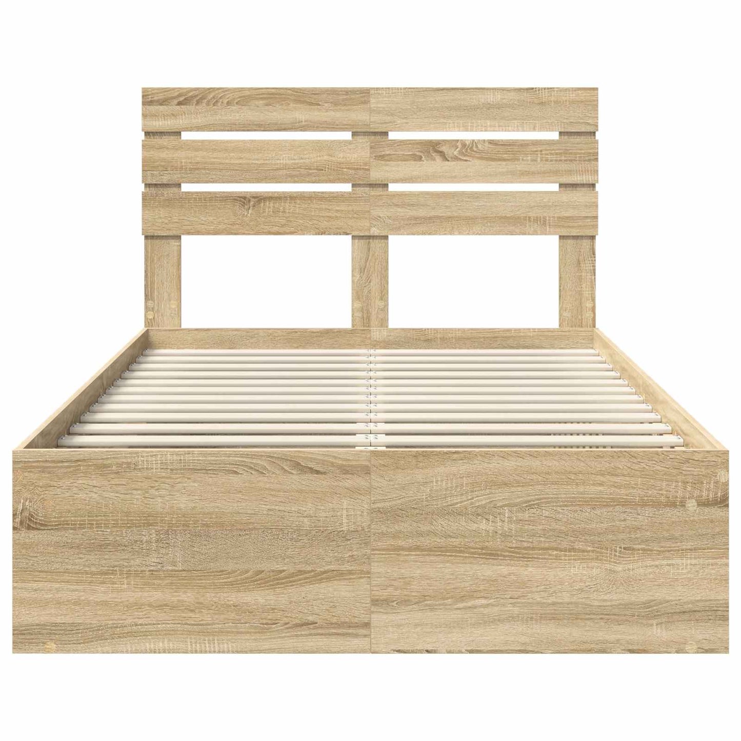 Bed Frame with Headboard Sonoma 120 x 200 cm Solid Pine Wood