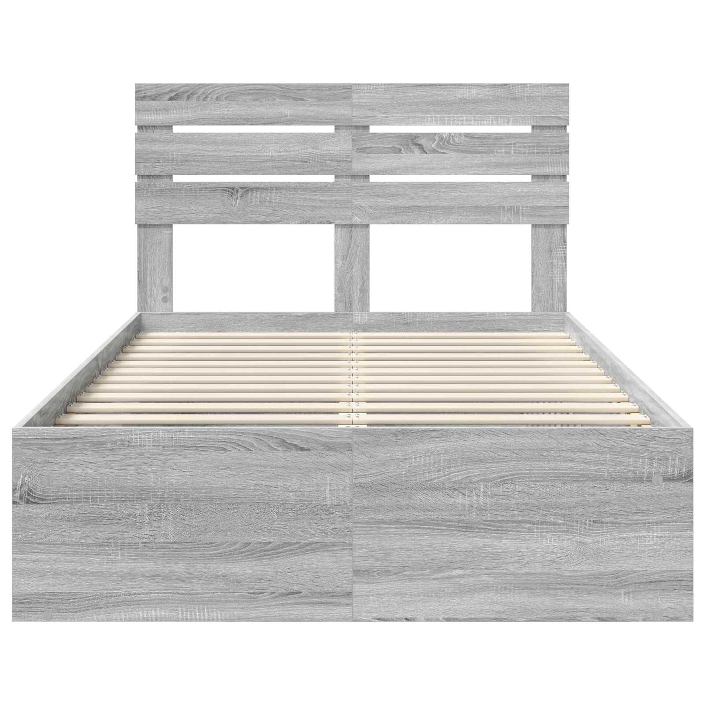 Bed Frame Grey Sonoma 120 x 200 cm Solid Pine Wood