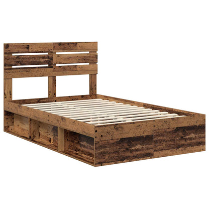 Bed Frame with Headboard Old Wood 120 x 200 cm Solid Pine Wood