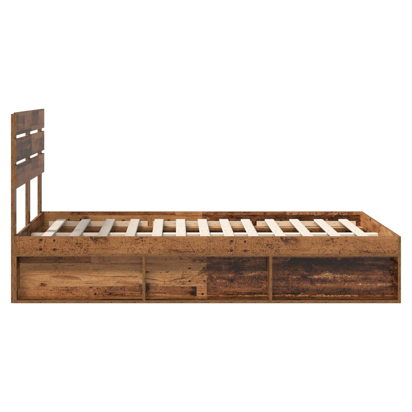 Bed Frame with Headboard Old Wood 120 x 200 cm Solid Pine Wood