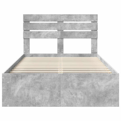 Bed Frame with Headboard Concerte 120 x 190 cm Solid Pine Wood
