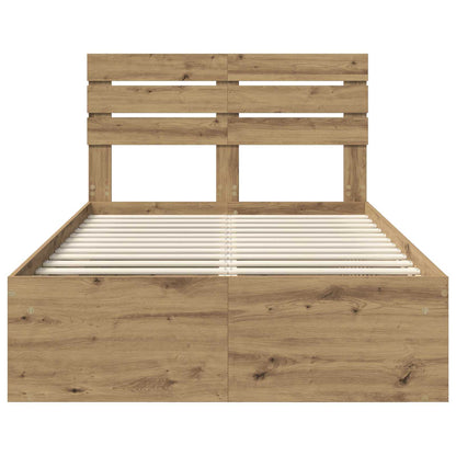 Bed Frame Artisian Oak 120 x 190 cm Solid Pine Wood