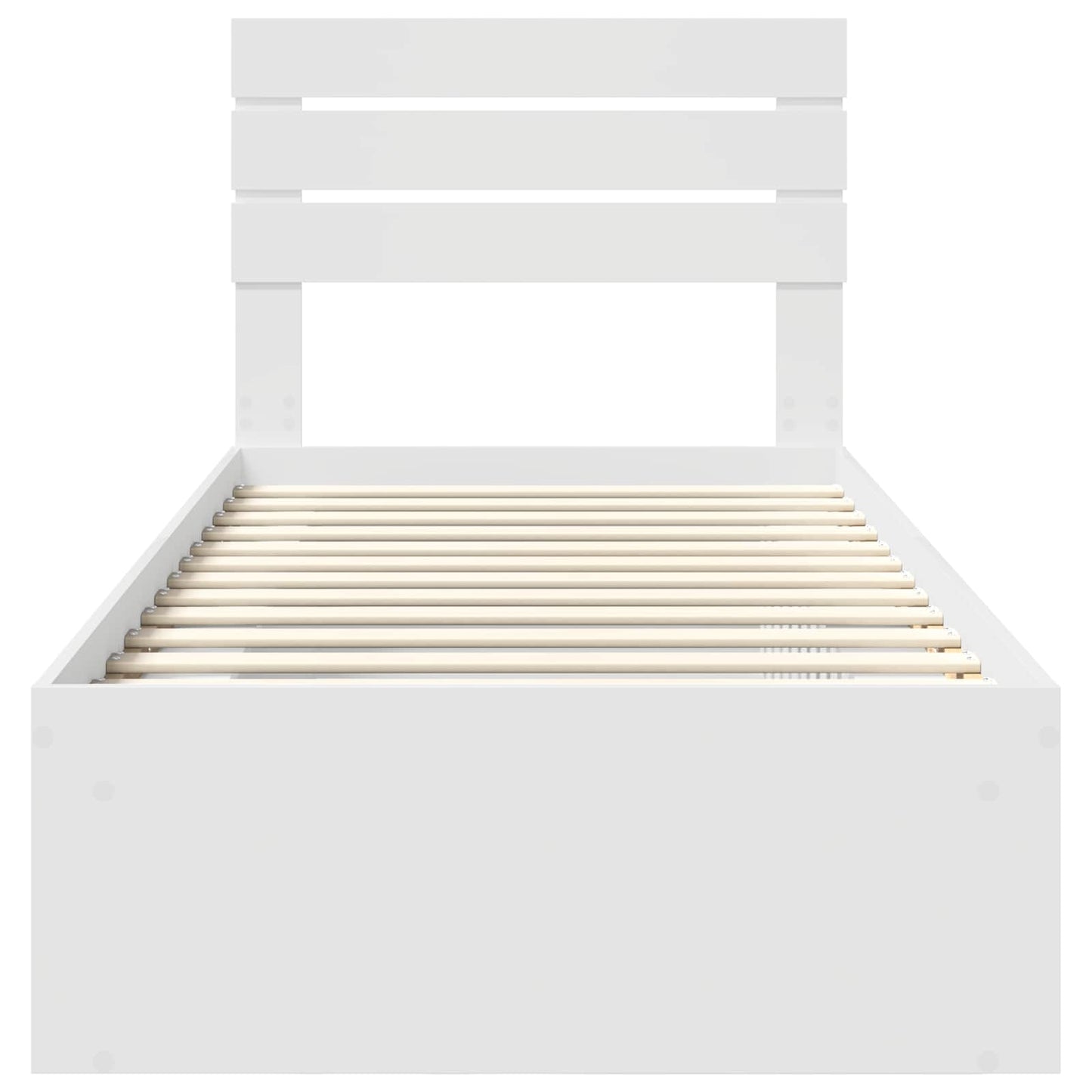 Bed Frame with Headboard White 100 x 200 cm Solid Pine Wood