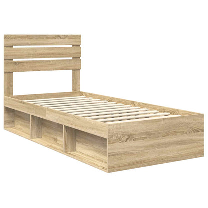 Bed Frame with Headboard Sonoma 100 x 200 cm Solid Pine Wood