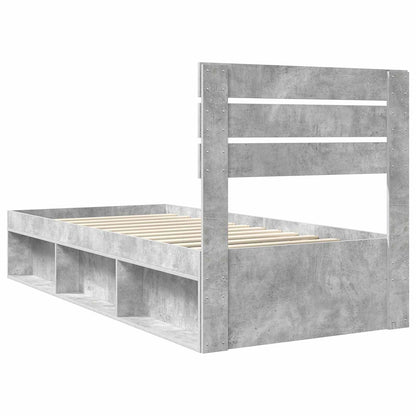 Bed Frame Concerte Grey 100 x 200 cm Solid Pine Wood