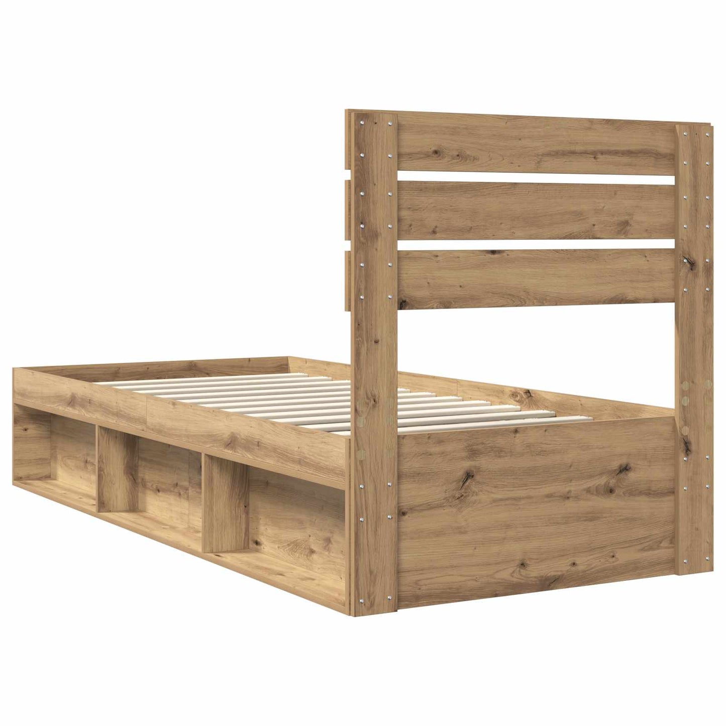 Bed Frame Artisian Oak 100 x 200 cm Solid Pine Wood