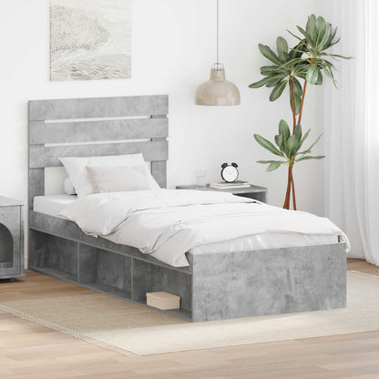 Bed Frame with Headboard Concerte 90 x 200 cm Solid Pine Wood