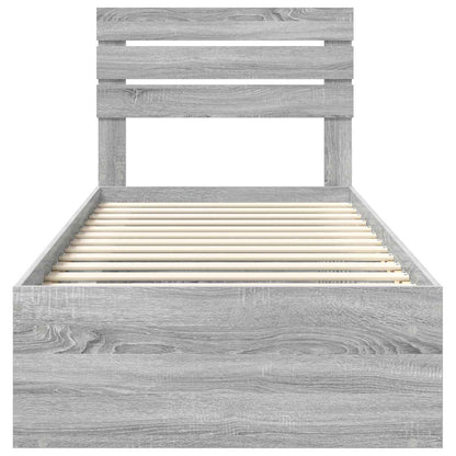 Bed Frame Grey Sonoma 90 x 200 cm Solid Pine Wood