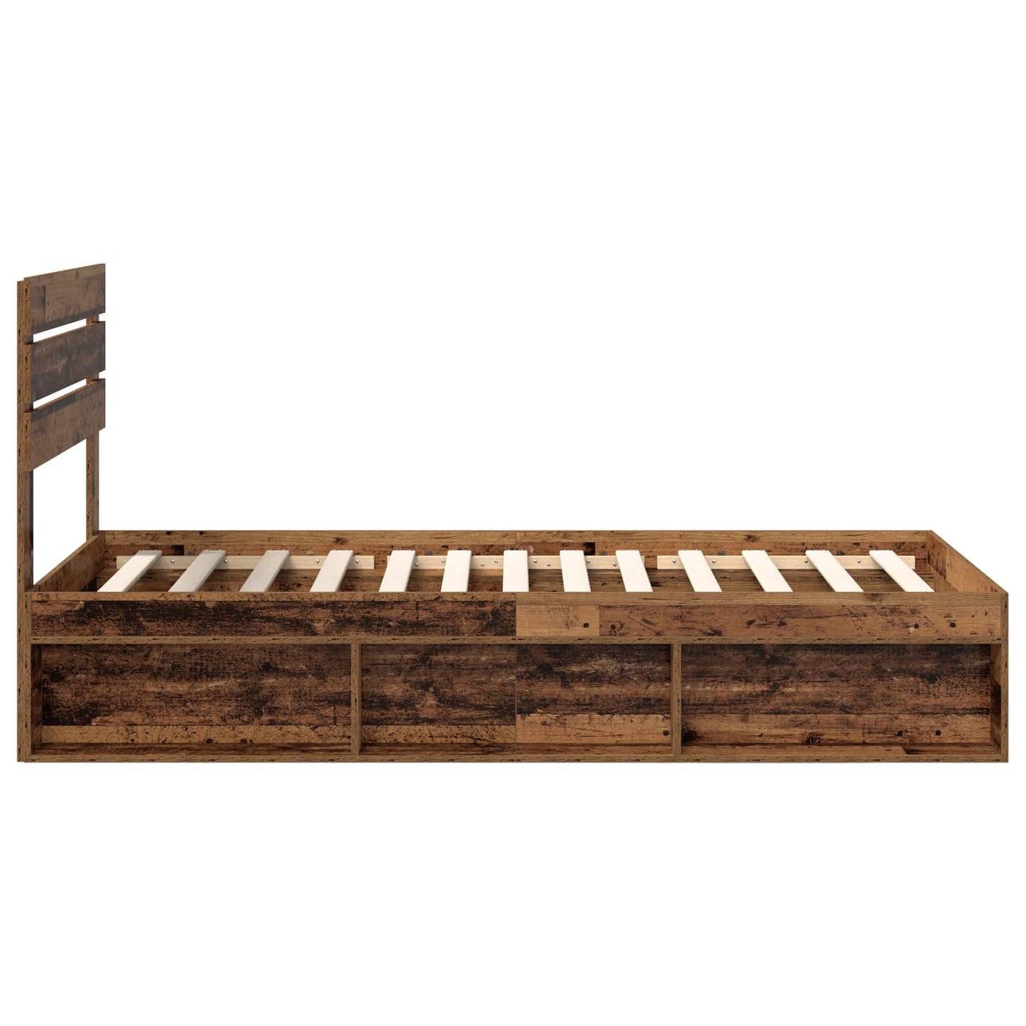 Bed Frame with Headboard Old Wood 90 x 200 cm Solid Pine Wood