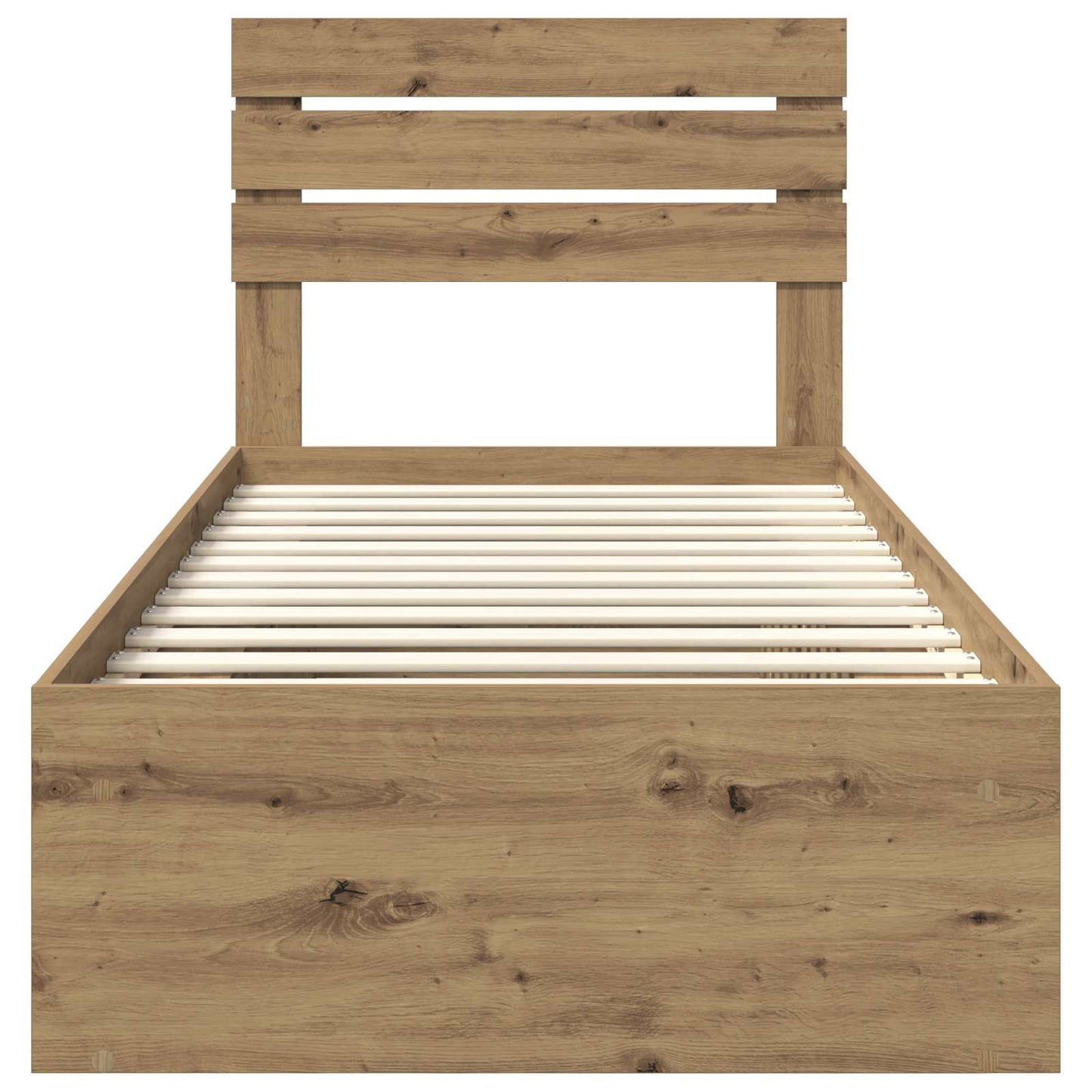 Bed Frame Artisian Oak 90 x 200 cm Solid Pine Wood