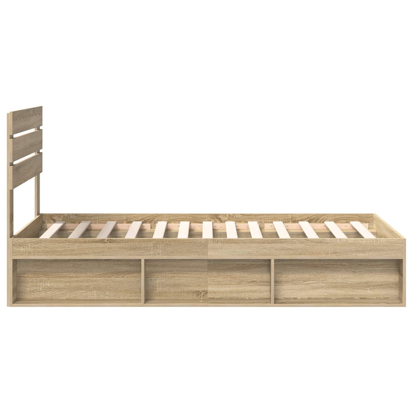 Bed Frame with Headboard Sonoma 90 x 190 cm Solid Pine Wood