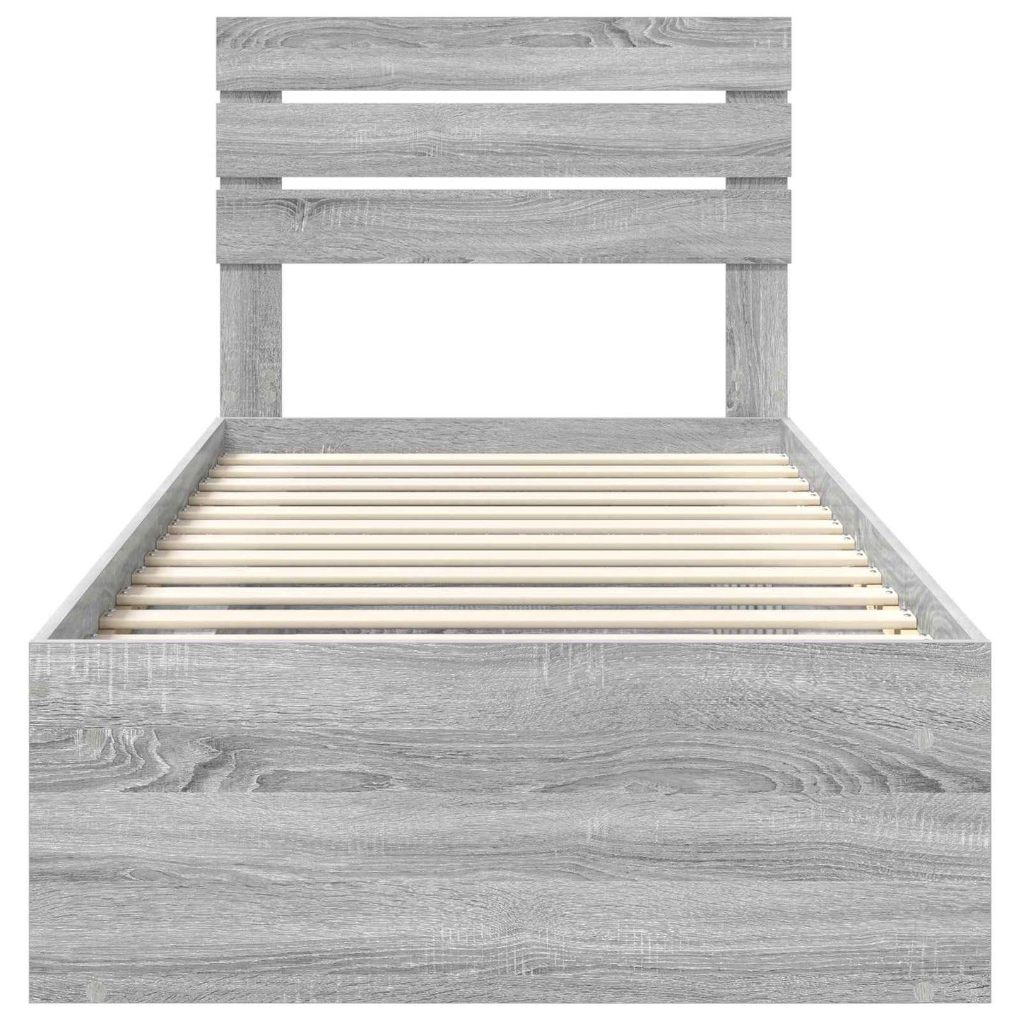 Bed Frame Grey Sonoma 90 x 190 cm Solid Pine Wood