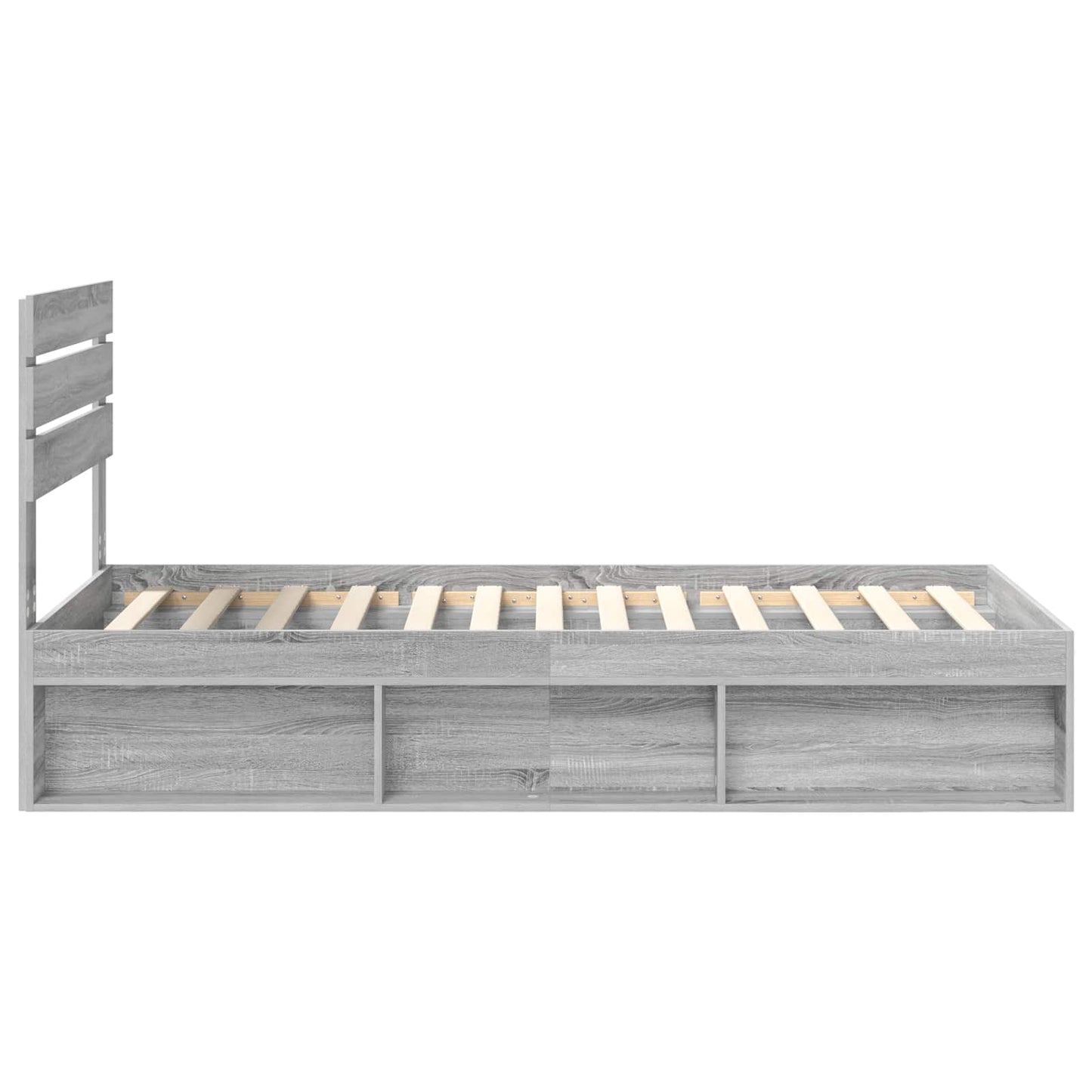 Bed Frame Grey Sonoma 90 x 190 cm Solid Pine Wood