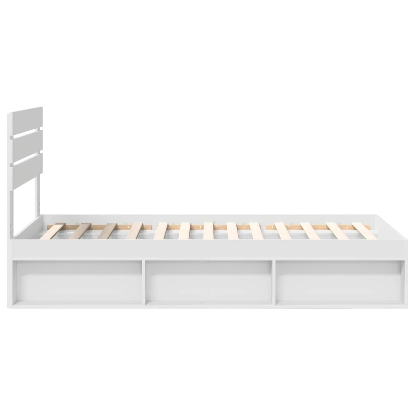 Bed Frame with Headboard White 75 x 190 cm Solid Pine Wood