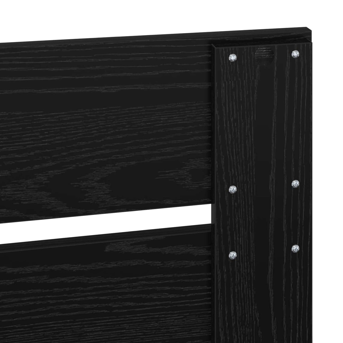 Bed Frame with Headboard Black 75 x 190 cm Solid Pine Wood