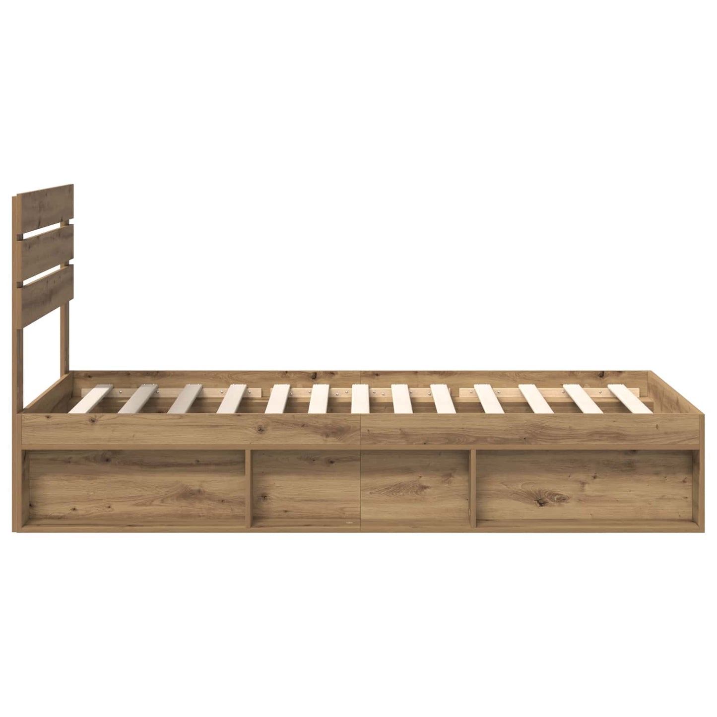 Bed Frame Artisian Oak 75 x 190 cm Solid Pine Wood