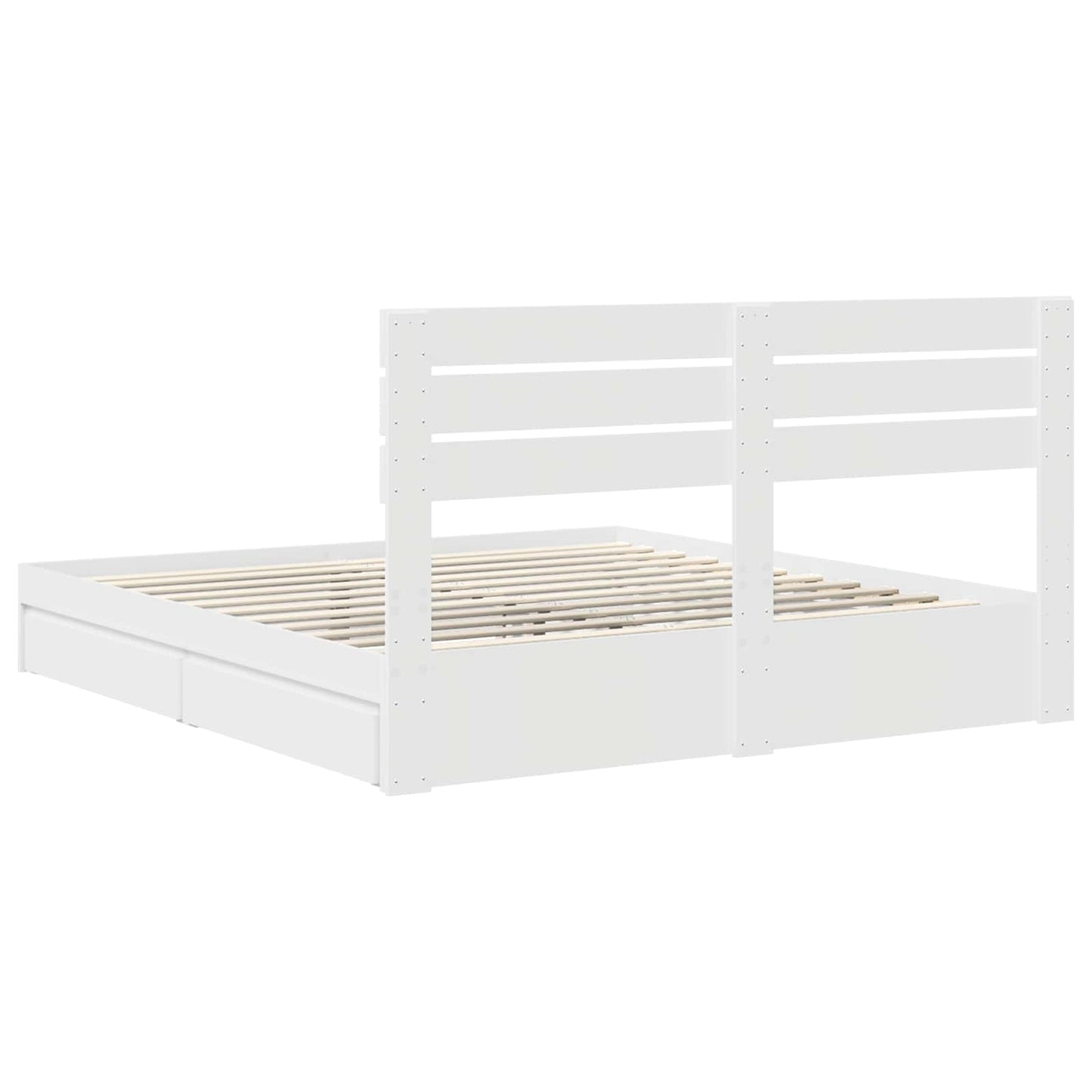 Storage Bed with Headboard White 180 x 200 cm Engineered Wood