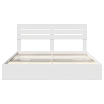 Storage Bed with Headboard White 180 x 200 cm Engineered Wood