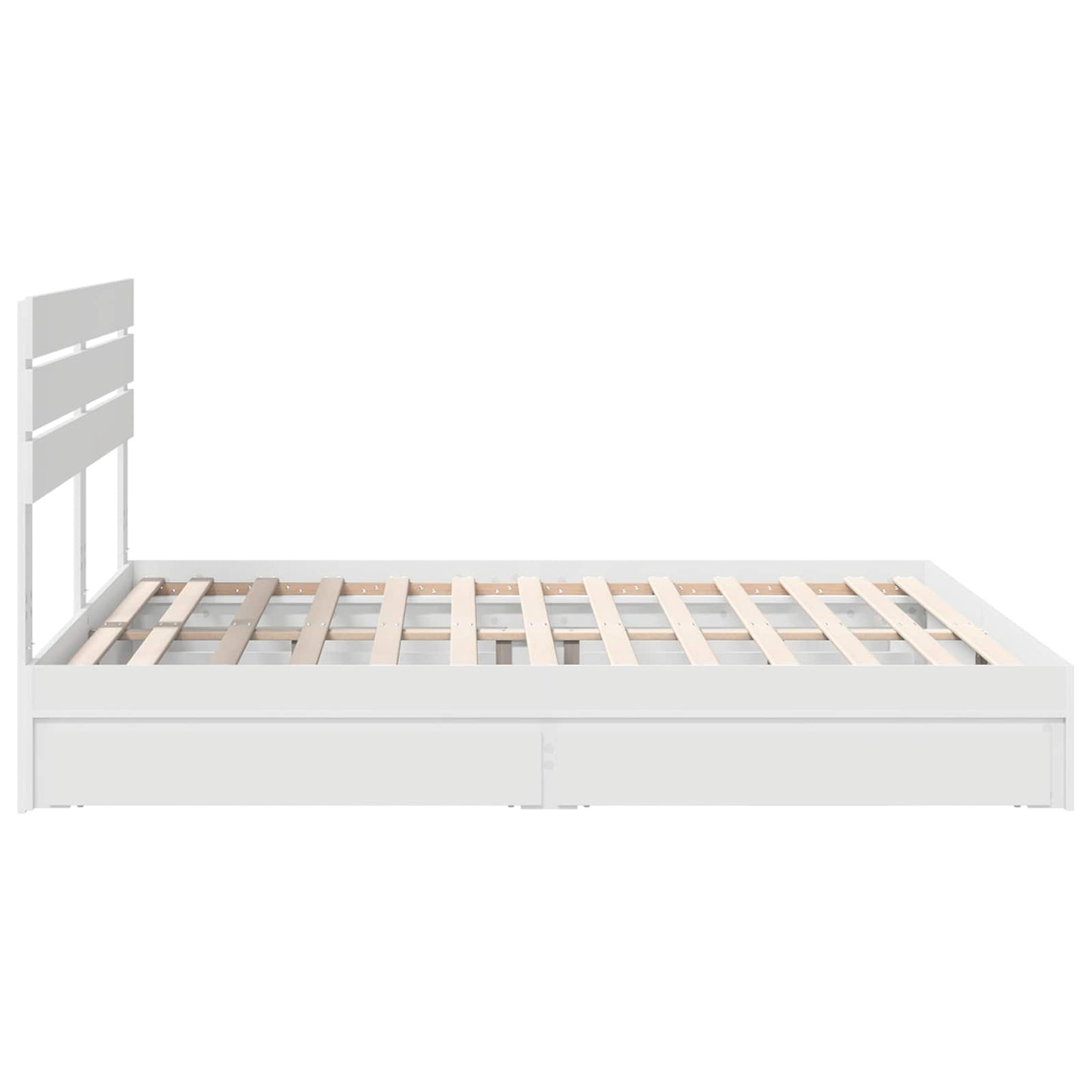 Storage Bed with Headboard White 180 x 200 cm Engineered Wood