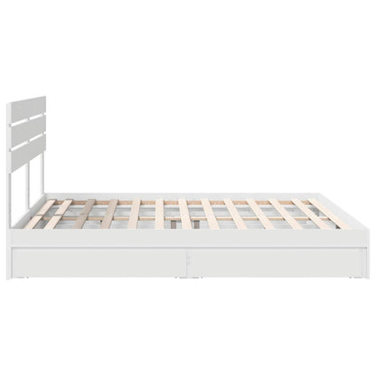 Storage Bed with Headboard White 180 x 200 cm Engineered Wood