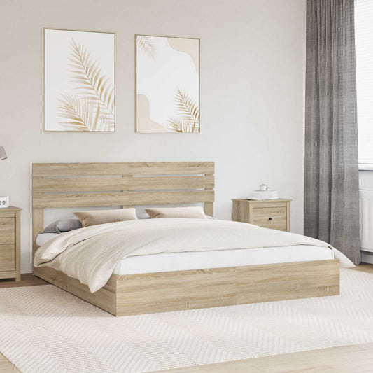 Storage Bed with Drawer Sonoma Oak 180 x 200 cm Engineered Wood