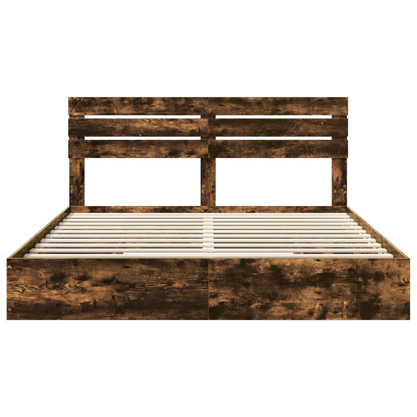 Storage Bed with Drawer Smoked Oak 180 x 200 cm Engineered Wood