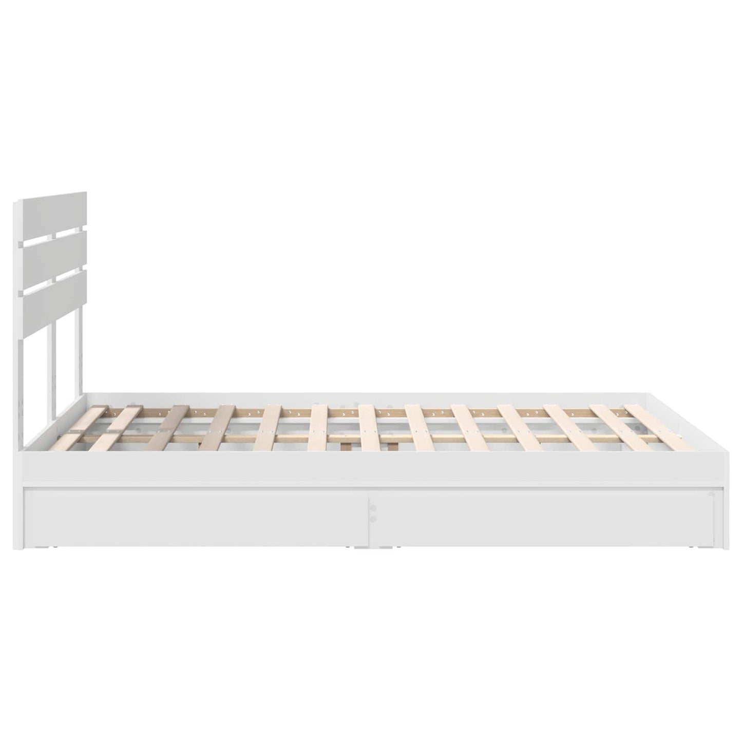 Storage Bed with Headboard White 160 x 200 cm Engineered Wood