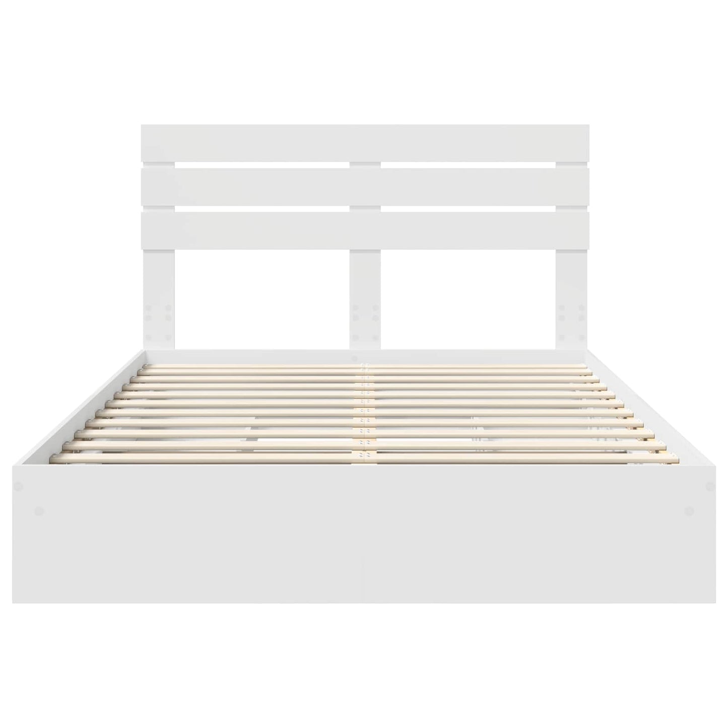 Storage Bed with Headboard White 140 x 200 cm Engineered Wood