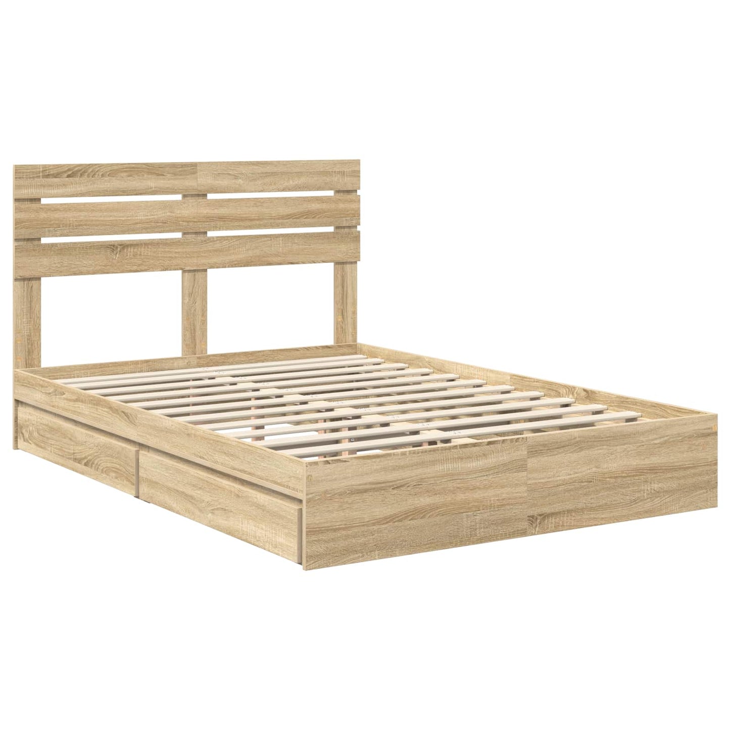 Storage Bed with Drawer Sonoma Oak 140 x 200 cm Engineered Wood