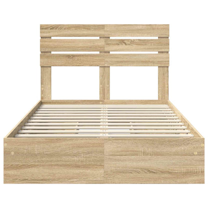 Storage Bed with Drawer Sonoma Oak 135 x 190 cm Engineered Wood