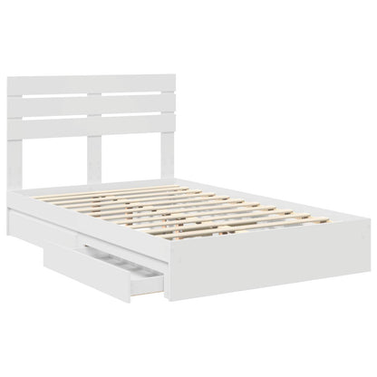 Storage Bed with Headboard White 120 x 200 cm Engineered Wood