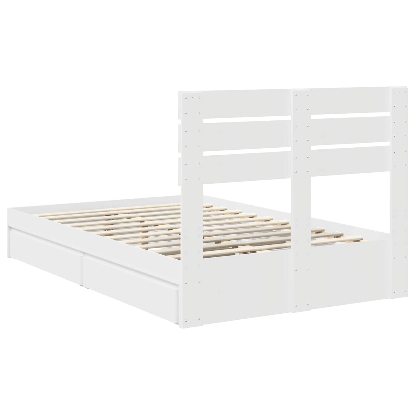 Storage Bed with Headboard White 120 x 200 cm Engineered Wood