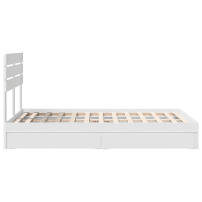 Storage Bed with Headboard White 120 x 200 cm Engineered Wood