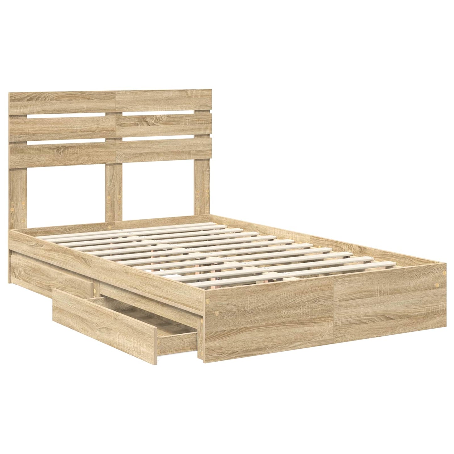 Storage Bed with Drawer Sonoma Oak 120 x 200 cm Engineered Wood