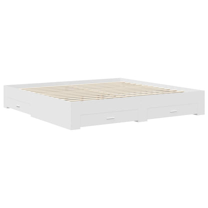Bed Frame with Drawer with Headboard Manual Engineered Wood