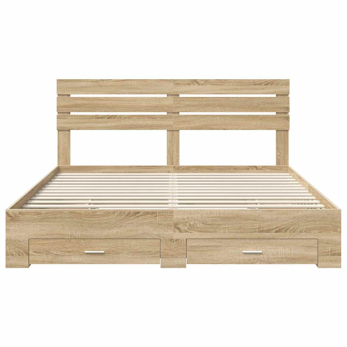 Bed Frame with Drawer with Headboard Manual Engineered Wood