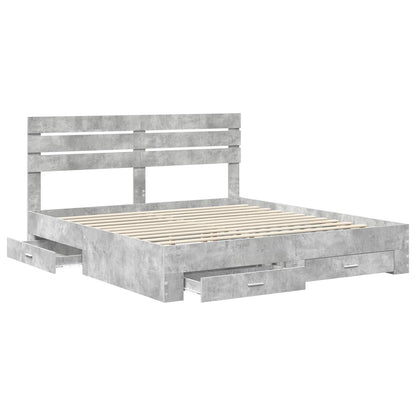 Bed Frame with Drawer with Headboard Manual Engineered Wood